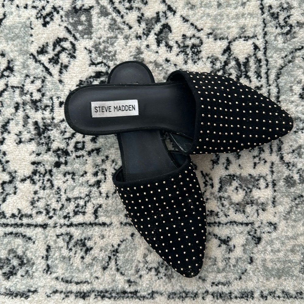 Steve Madden black studded mule